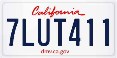 CA license plate 7LUT411