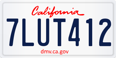 CA license plate 7LUT412
