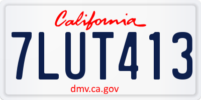 CA license plate 7LUT413