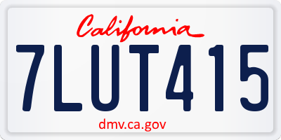 CA license plate 7LUT415