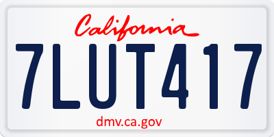 CA license plate 7LUT417