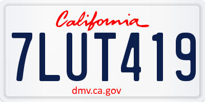 CA license plate 7LUT419