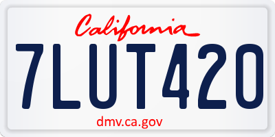 CA license plate 7LUT420