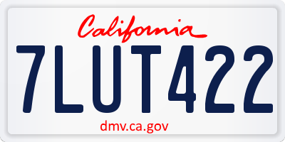 CA license plate 7LUT422