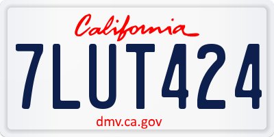CA license plate 7LUT424