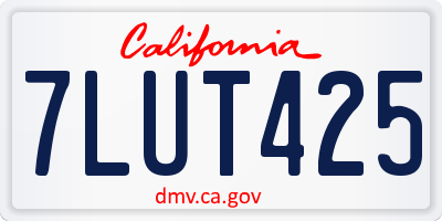 CA license plate 7LUT425