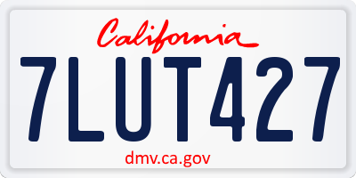 CA license plate 7LUT427