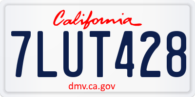 CA license plate 7LUT428
