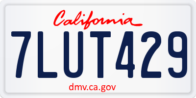 CA license plate 7LUT429