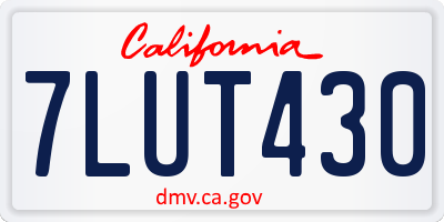 CA license plate 7LUT430