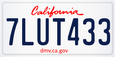 CA license plate 7LUT433