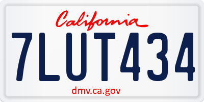 CA license plate 7LUT434