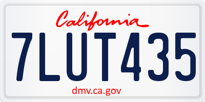 CA license plate 7LUT435