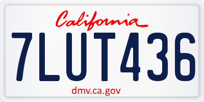 CA license plate 7LUT436
