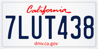 CA license plate 7LUT438