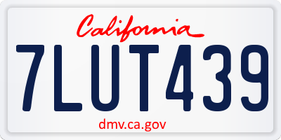 CA license plate 7LUT439