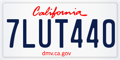 CA license plate 7LUT440