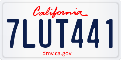 CA license plate 7LUT441