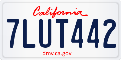 CA license plate 7LUT442