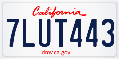 CA license plate 7LUT443