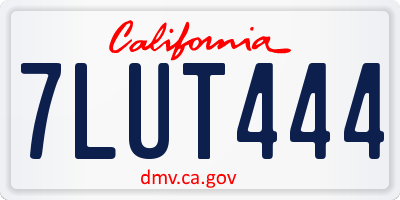 CA license plate 7LUT444