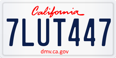 CA license plate 7LUT447