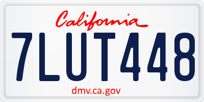 CA license plate 7LUT448