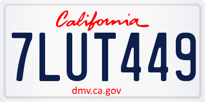 CA license plate 7LUT449
