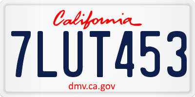 CA license plate 7LUT453