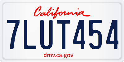 CA license plate 7LUT454