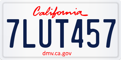 CA license plate 7LUT457
