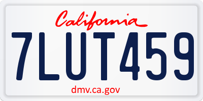 CA license plate 7LUT459