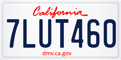 CA license plate 7LUT460