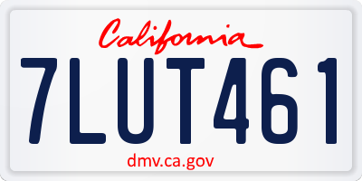 CA license plate 7LUT461