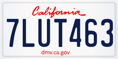 CA license plate 7LUT463