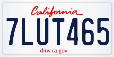 CA license plate 7LUT465