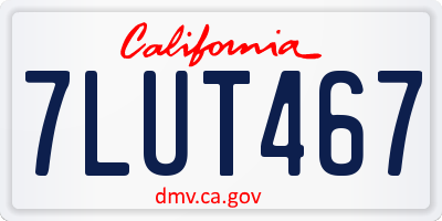 CA license plate 7LUT467
