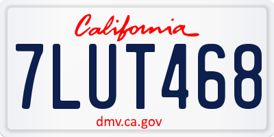 CA license plate 7LUT468