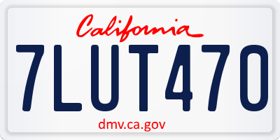 CA license plate 7LUT470