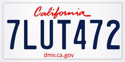 CA license plate 7LUT472
