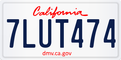 CA license plate 7LUT474