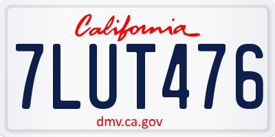 CA license plate 7LUT476