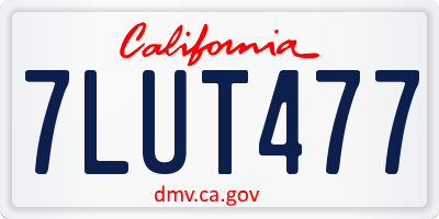 CA license plate 7LUT477