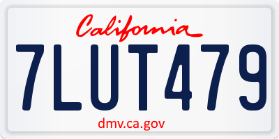 CA license plate 7LUT479