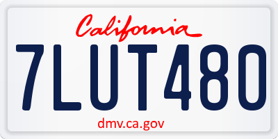 CA license plate 7LUT480