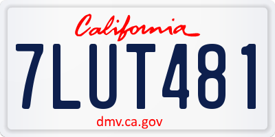 CA license plate 7LUT481