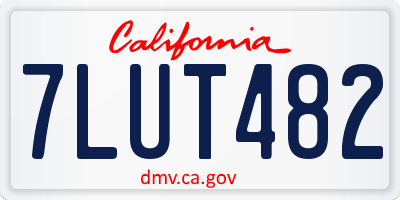 CA license plate 7LUT482