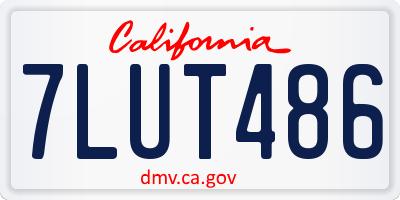 CA license plate 7LUT486