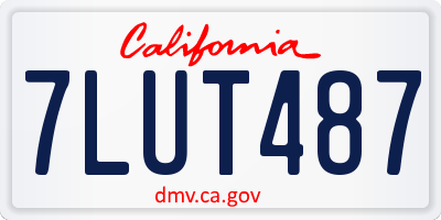CA license plate 7LUT487