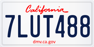 CA license plate 7LUT488